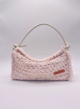 手工钩织 小香风腋下包 马卡龙色系 颜色大小可定制