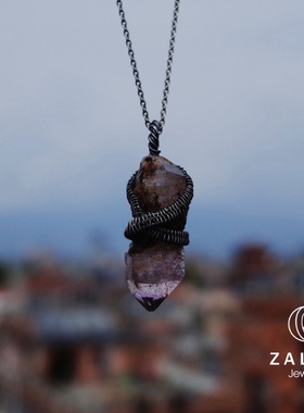 杂露集自制银绕线超七权杖吊坠