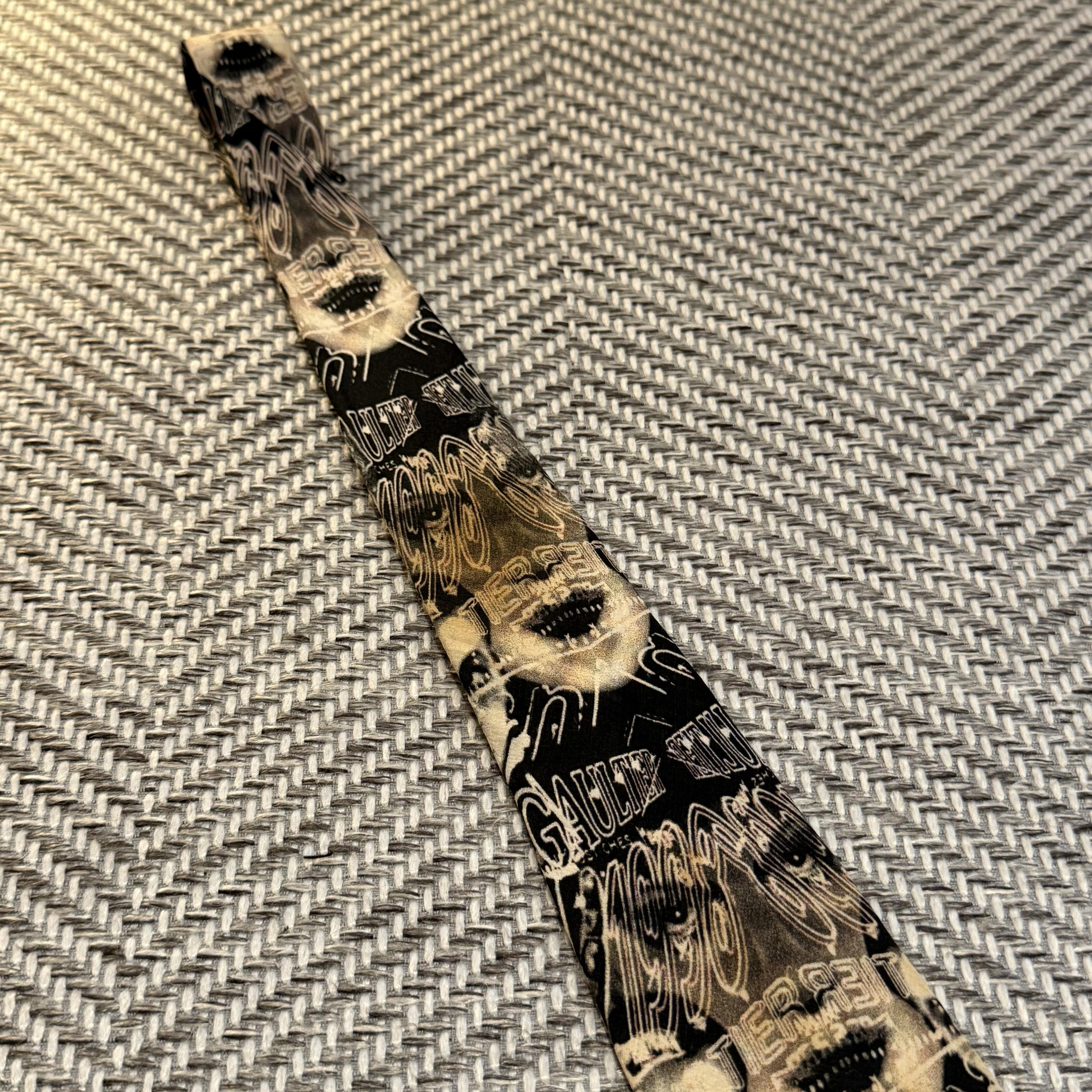 复古骷髅头印花真丝领带男黑色轻奢商务百搭印花领带配饰