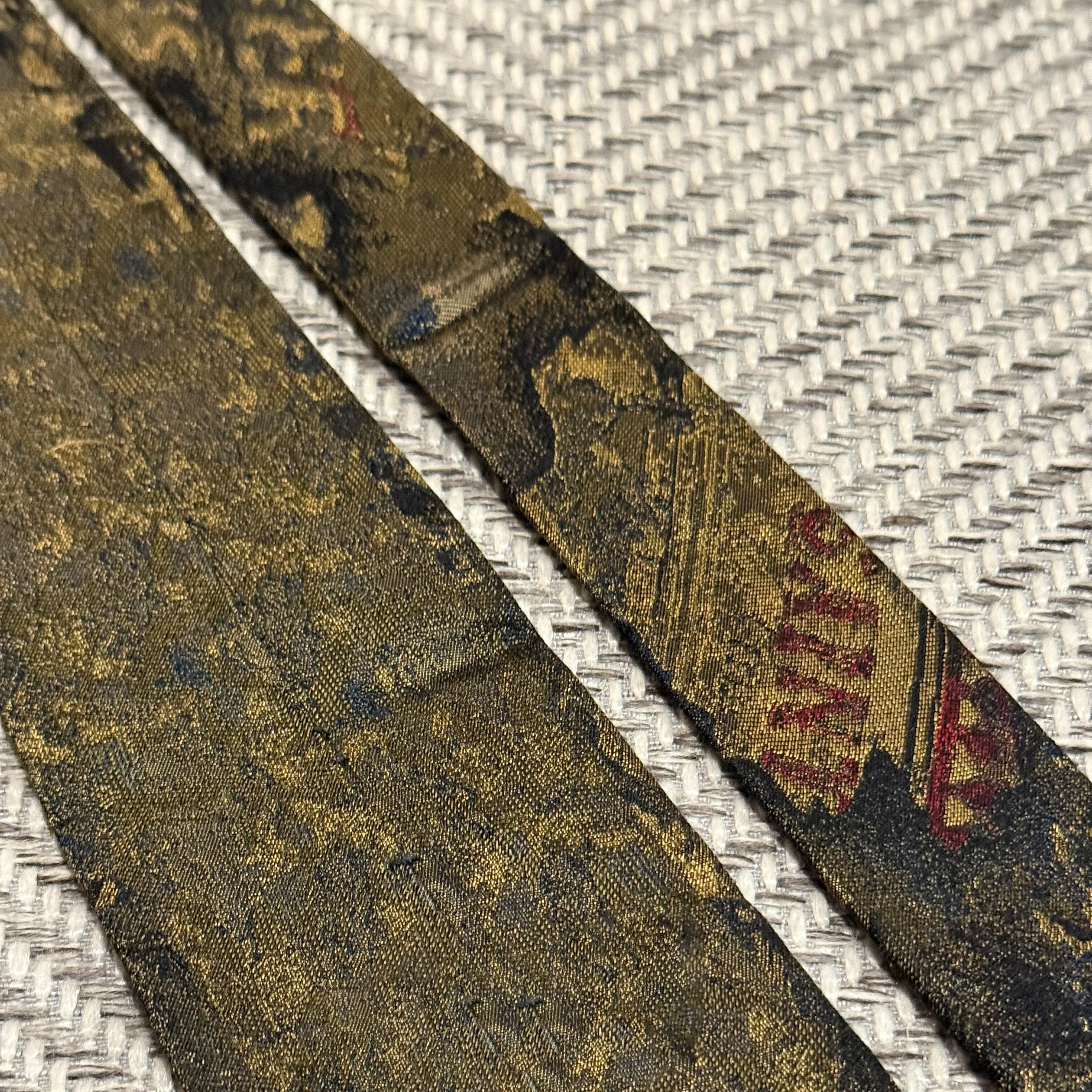 古着真丝英伦复古印花条纹领带