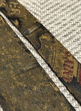 古着真丝领带英伦复古印花条纹个性斜纹领带配饰