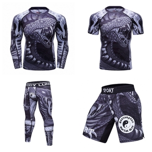 眼镜毒蛇王男士搏击防磨衣健身紧衣巴西柔术综合格斗运动健身长袖