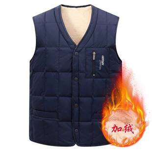清仓男士加厚加绒保暖马甲中老年爸爸背心坎肩羊羔绒防寒冬季内搭