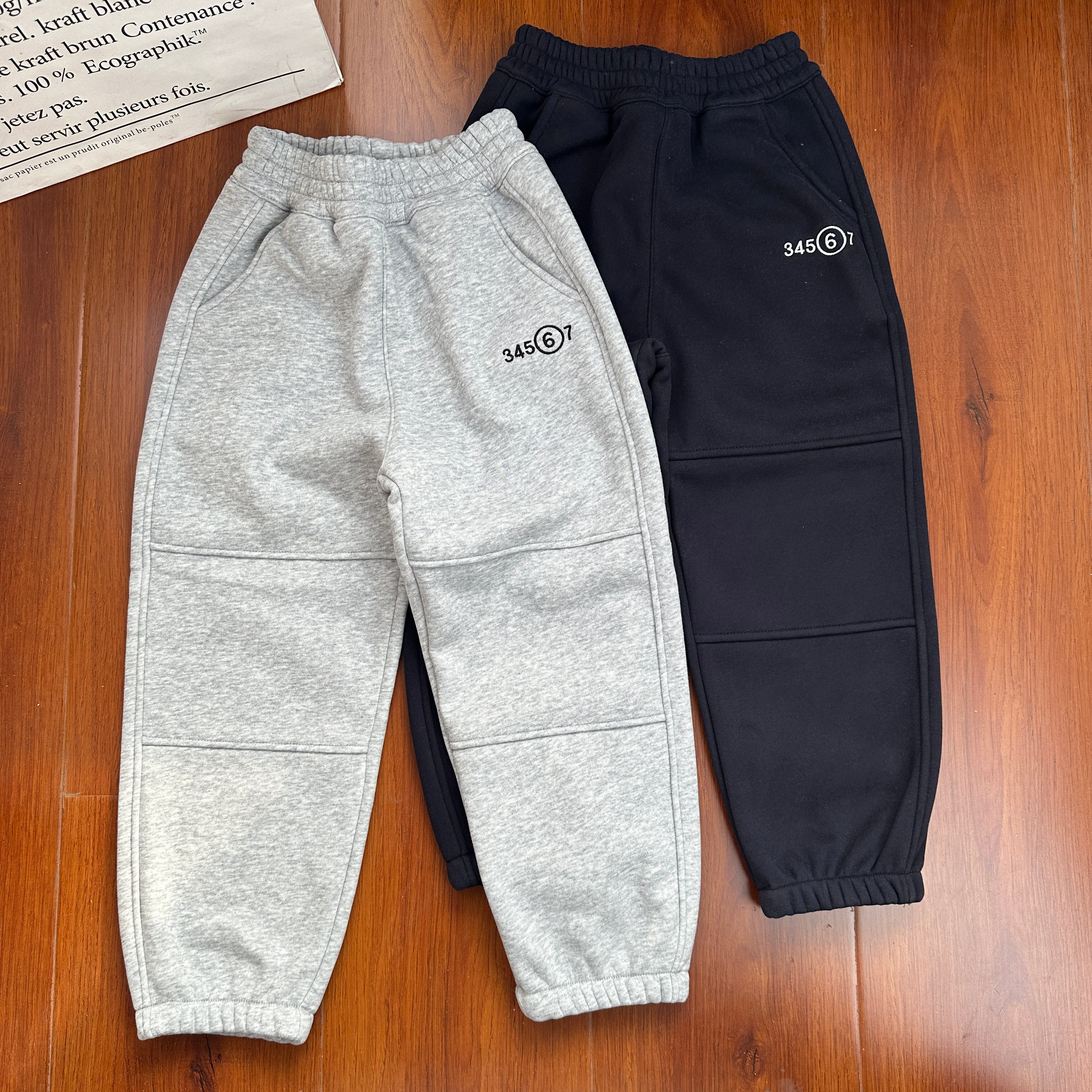 120-170儿童一体绒裤子秋冬加绒裤男女童奥粒绒收口运动裤中大童