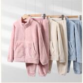 110 亲子装 180儿童珊瑚绒家居服保暖套装 男童女童暖暖绒睡衣睡裤