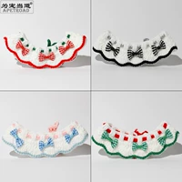 Плетеный милый чокер ручной работы, галстук-бабочка с бантиком, шарф, слюнявчик