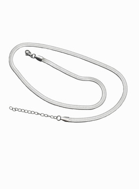 欧美时尚新款钛钢亮色宽面项链