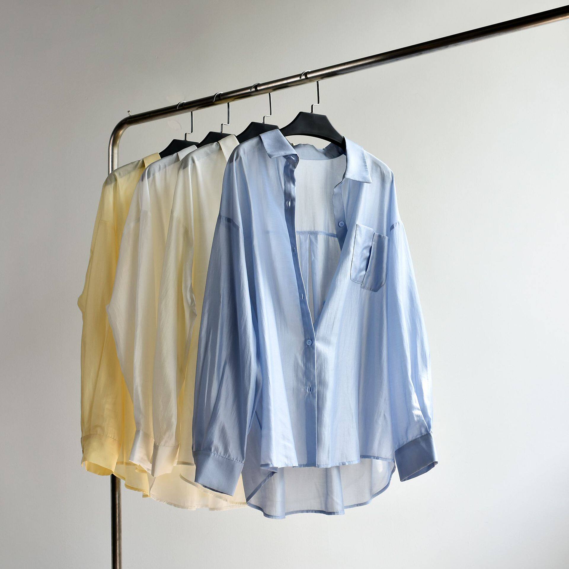 【天丝防晒衬衫】26夏季新款轻薄百搭天丝冰感防晒开衫中长衬衫女