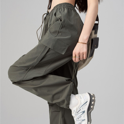 原创品牌工装裤女同款2024新夏季冰感口袋两穿速干休闲美式