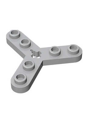 国产积木适用乐高32125三叶带孔板散件moc科教零配件 浅灰色