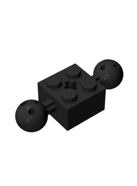 国产积木17114小颗粒积木兼容配件57908 2x2两侧带球型接头