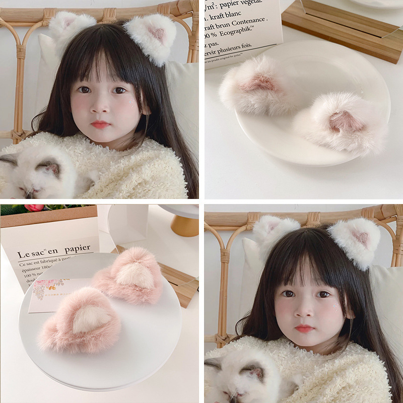 秋冬甜美少女猫咪耳朵发夹