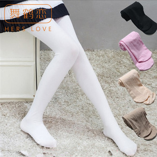 舞鹤恋厂家批儿童春夏跳舞白色连裤 学生芭蕾专业90D大袜舞蹈袜 袜