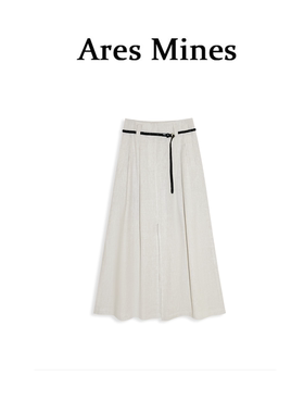 【盛朗熙Ares Mines】老钱风设计 极简松弛感高腰百搭三开叉半裙