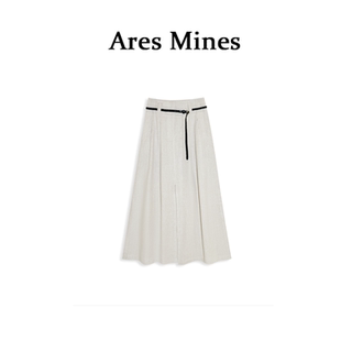 Mines 老钱风设计 极简松弛感高腰百搭三开叉半裙 盛朗熙Ares
