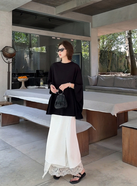 【盛朗熙AresMines】杜乐丽花园 法式蕾丝两穿可调节直筒半身长裙