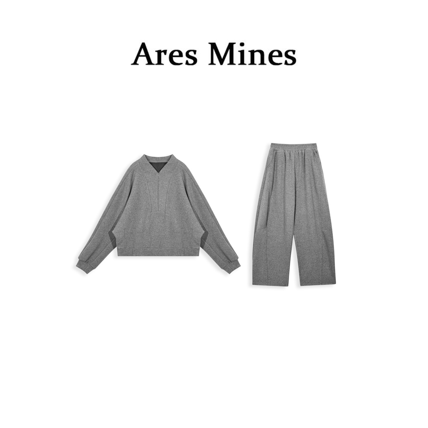 【盛朗熙AresMines】尽情自我 慵懒风落肩袖卫衣高腰阔腿裤两件套,女装/女士精品,休闲运动套装,淘宝优惠券,粉丝福利购,淘宝优惠卷