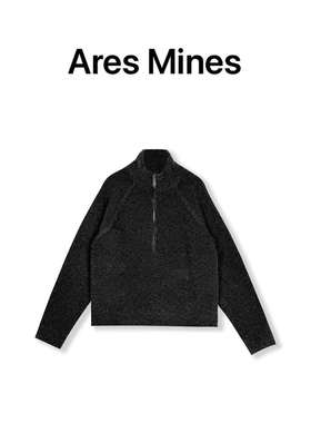 【Ares Mines】简约设计 重工高领半开拉链圈纱毛衣