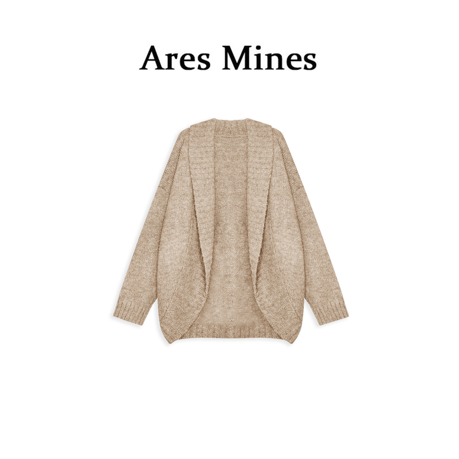 【盛朗熙Ares Mines】绒染秋光 慵懒松弛坑条翻领针织开衫毛衣秋