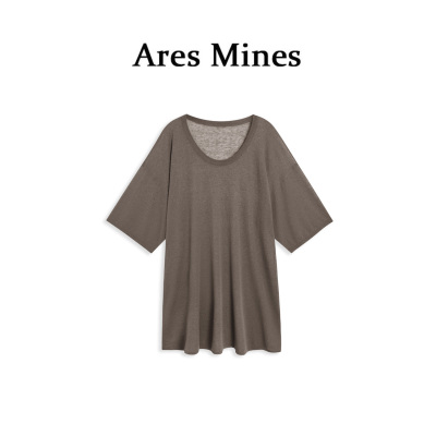 【盛朗熙Ares Mines】漫风旧叙 清透凉感天丝纯色圆领短袖T恤夏