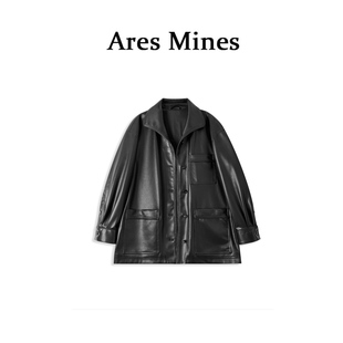 夜宴皮笺 盛朗熙Ares Mines 重磅皮衣美拉德翻领夹克 复古美式