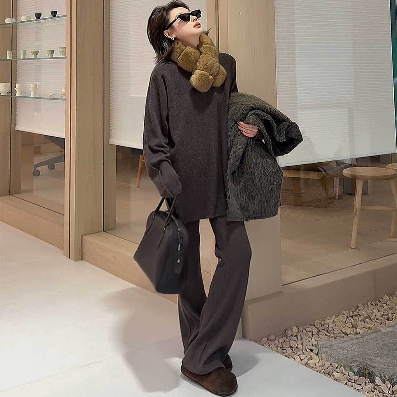 【盛朗熙Ares Mines】记忆香氛 芬兰进口狐狸毛围巾围脖百搭毛领