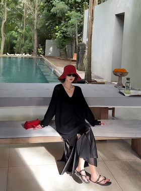 【盛朗熙Ares Mines】潋滟流光 丝质光感不规则开衩高腰A字鱼尾裙