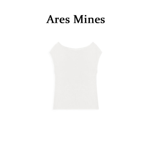 【盛朗熙AresMines】灵光妙想 立体剪裁圆领宽松显瘦针织短袖上衣