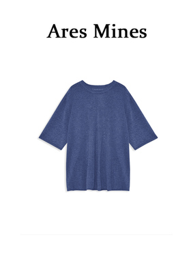 【盛朗熙Ares Mines】清风日记 清透镂空氛围感圆领纯色短袖T恤