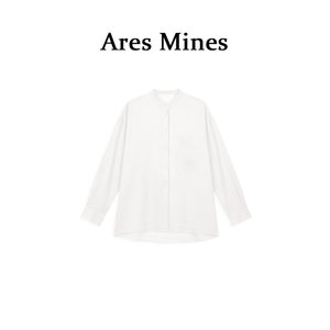 【盛朗熙Ares Mines】赤霞流年极简满分麻立领宽松休闲衬衫夏女