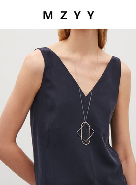 冷淡风几何长款毛衣链