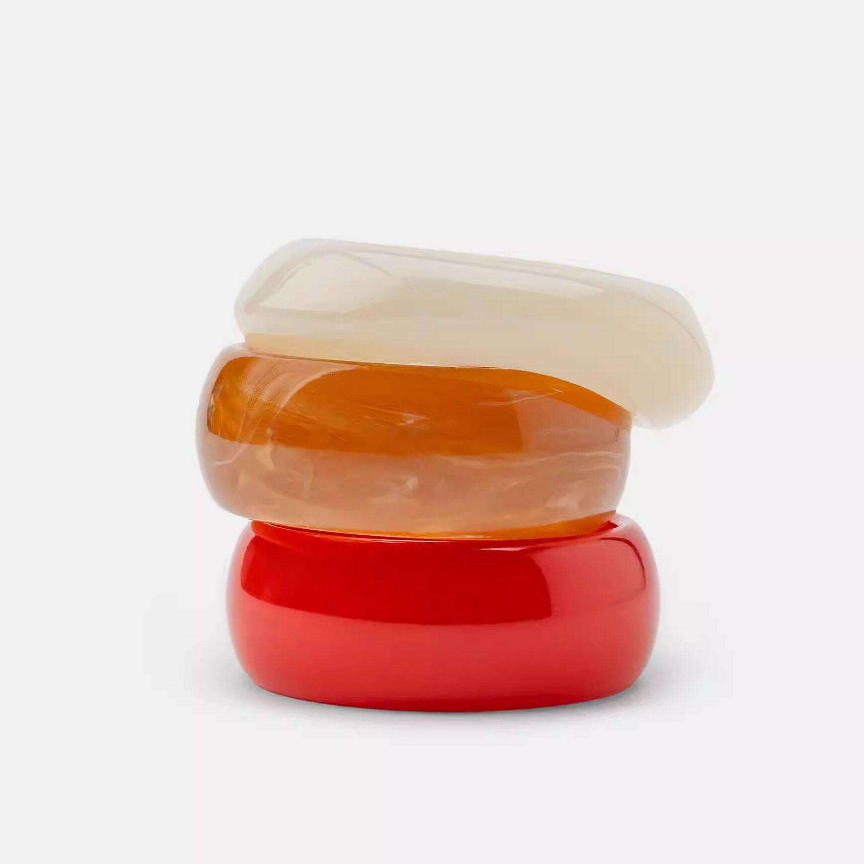 MZYY 糖果色塑料透明手镯女简约多色可选时尚百搭饰品