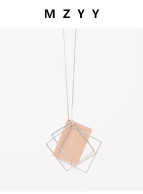 极简风哑光几何毛衣链长款项链