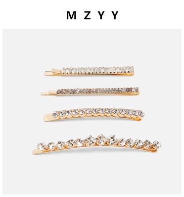 zara透明钻石简约一字夹