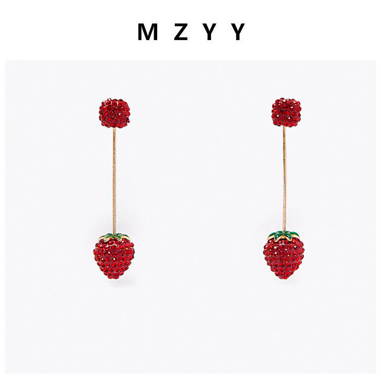 ZARA 水果草莓流苏耳环