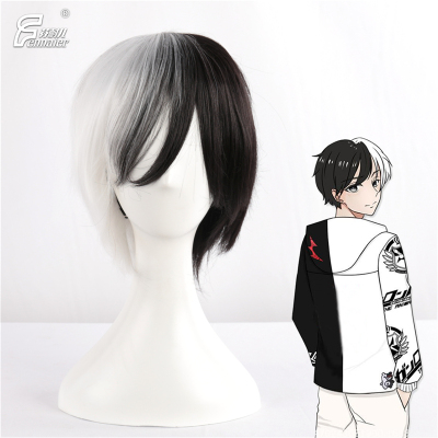 taobao agent Fenneer Bornery Broken Black and White Bear Male Body Dreams Jiu Zuo Men's Short Hair Double Fighting Anime COS Wig