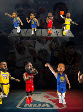 NBA球星科比湖人詹姆斯库里哈登周边手办汽车摆件送男生篮球礼物