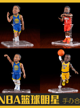 NBA篮球运动员詹姆斯哈登Q版萌神库里汤姆森水花兄弟手办模型摆件