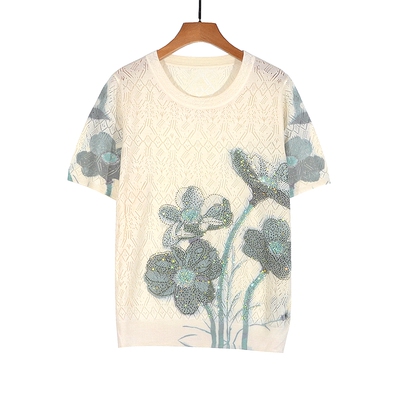 2025夏季新款短袖镂空天丝亚麻衫