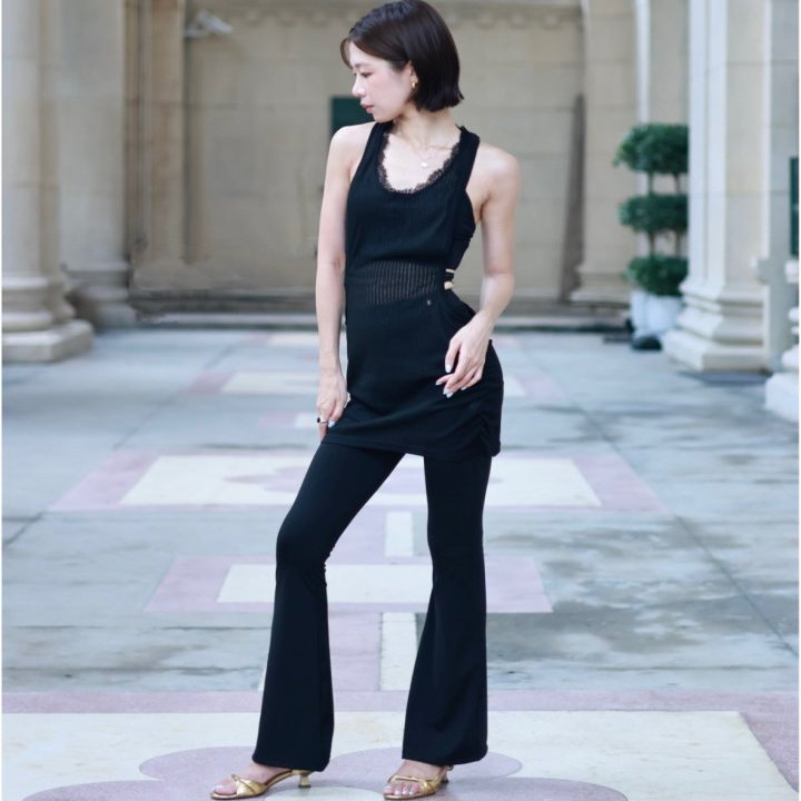 R design拉丁舞服新款成人女士练功服蕾丝罩衫基础百搭教师日常