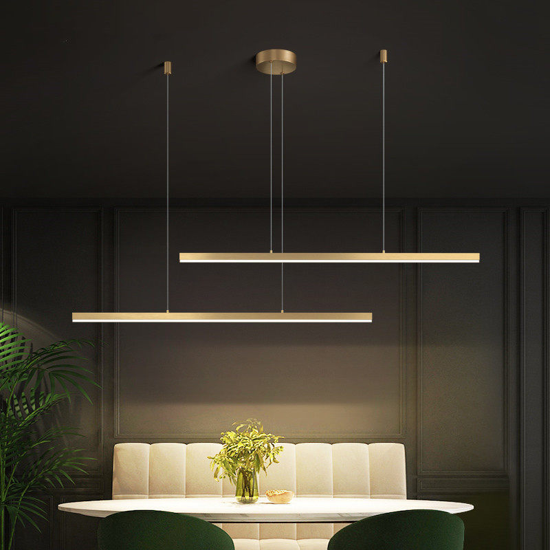 餐厅吊灯极简现代简约厨房条形轻奢北欧一字灯具长条灯餐厅灯