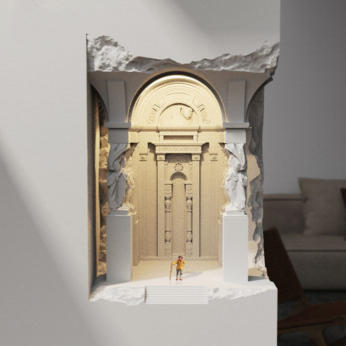 亚特兰蒂斯床头走廊过道氛围灯石膏灯嵌入式墙角内嵌石膏感应壁灯