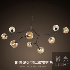 现代简约个性服装店餐厅客厅创意DNA分子树枝魔豆艺术吊灯