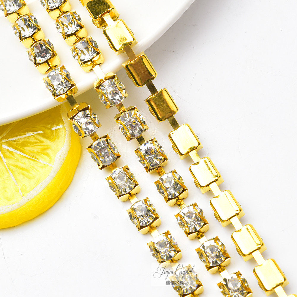 FACTORY DIRECT  S 2-8MM BINAURAL D-TYPE EAR CLAW THIN CHAIN ANTI-HOOK RHINESTONE THIN CHAIN DIY JEWELRY APPAREL ACCESSORIES