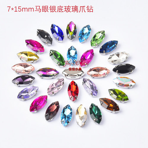 7*15mm新款马眼水晶玻璃手缝钻