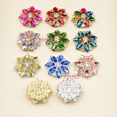 高档彩色镂空镶嵌水钻马眼钻扣