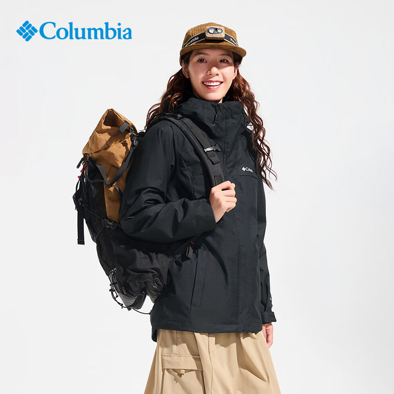 Columbia哥伦比亚女冲锋衣秋冬新款户外抓绒内胆三合一外套WR7686