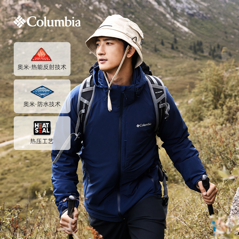 Columbia户外羽绒三合一冲锋衣男