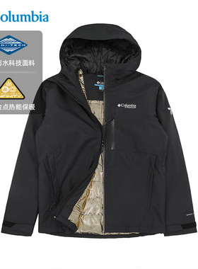 哥伦比亚2025秋冬新款户外男子保暖夹棉防水金点热能冲锋衣WO4235