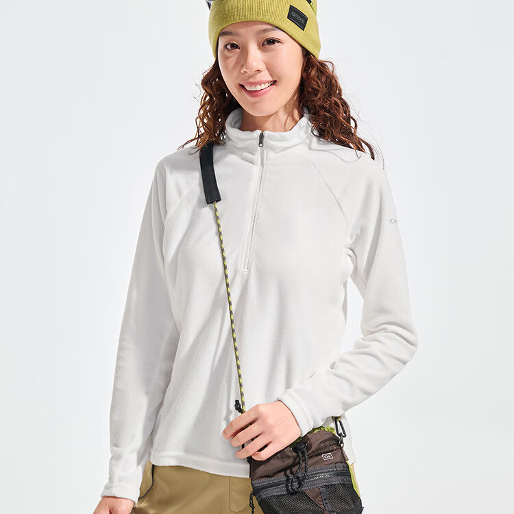 哥伦比亚25新款半拉链抓绒衣女